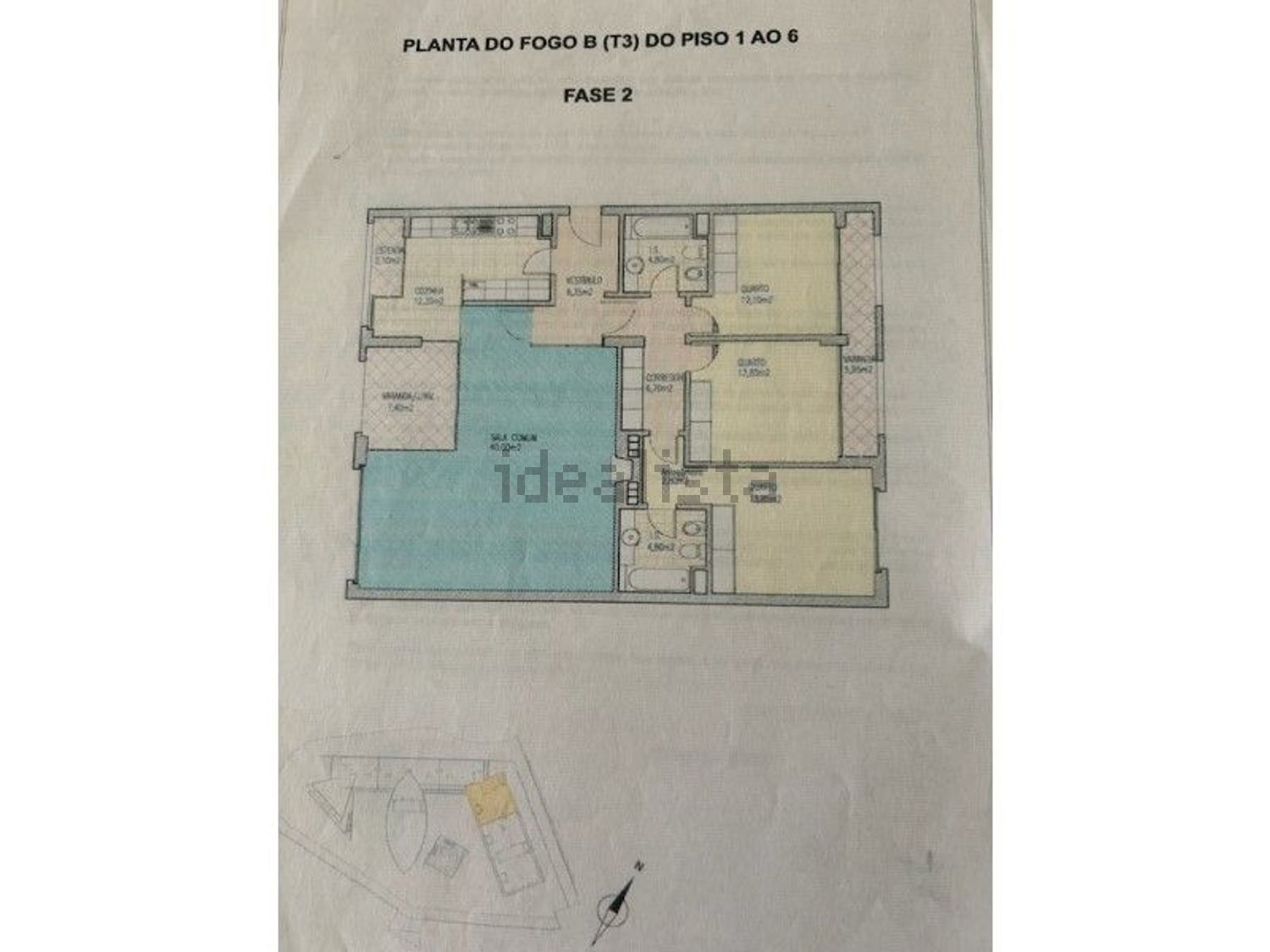 公寓 t3出售在Rua dos Arcos, 84 - 平面图