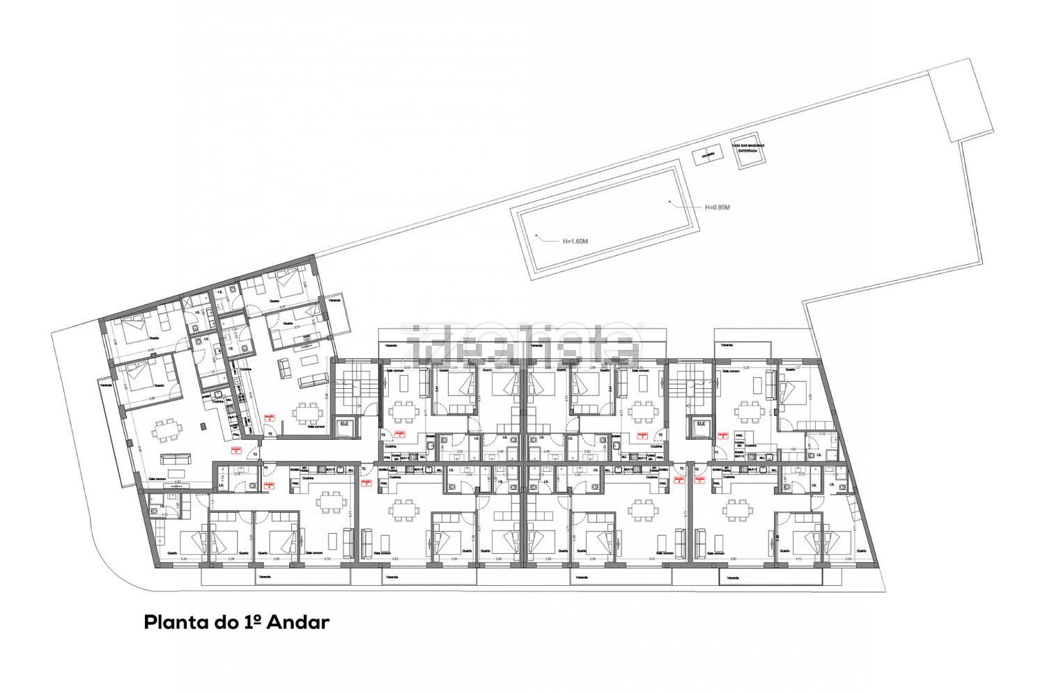 公寓 t2出售在Rua Engenheiro Custódio José Vilas Boas - 平面图