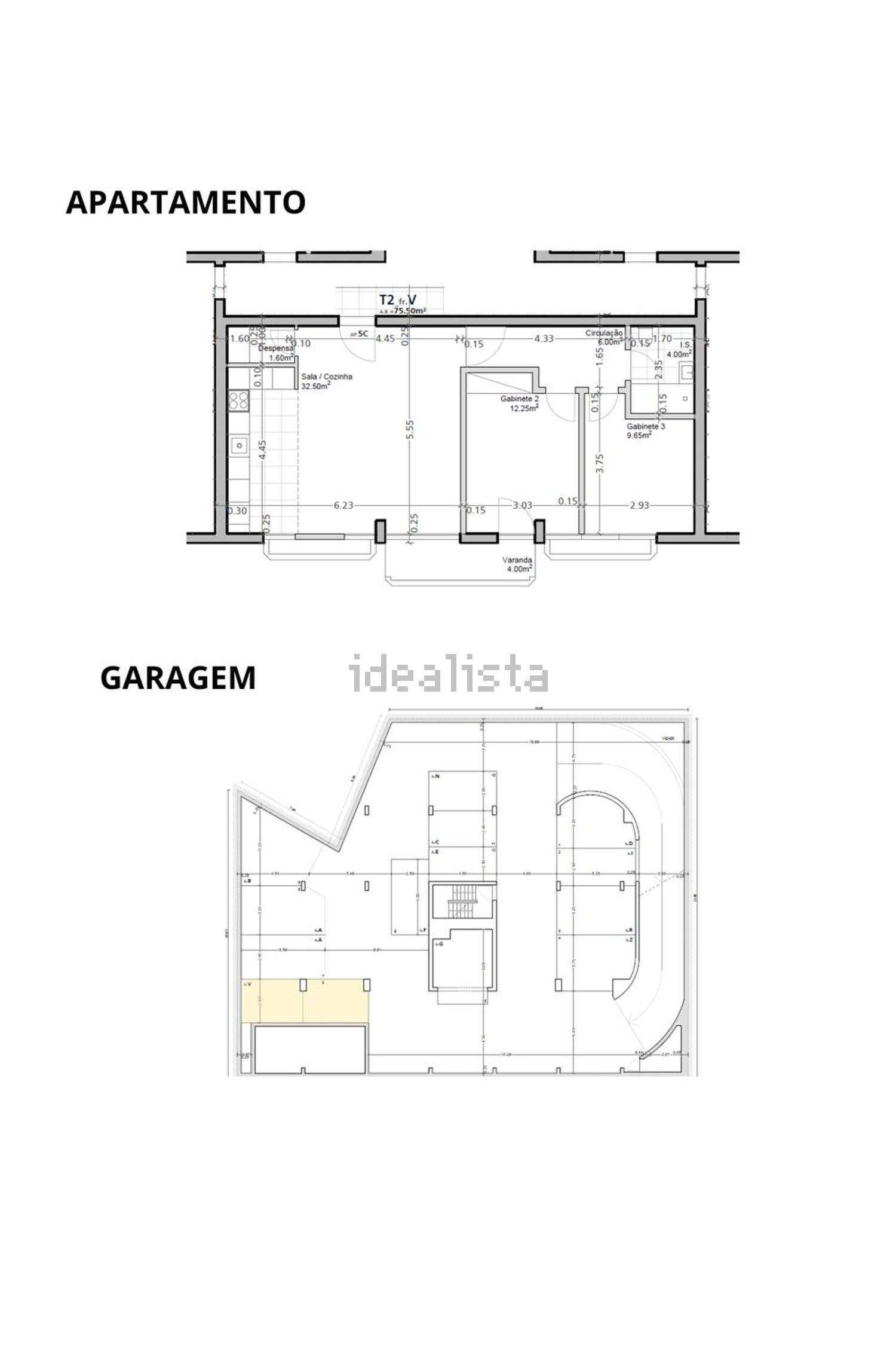 出租公寓 t2在Avenida 5 de Outubro - 平面图