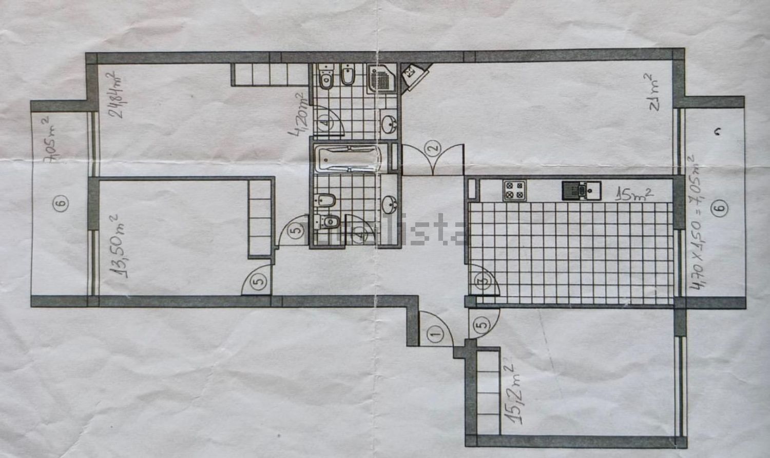 公寓 t3出售在Rua de Mourens, 34 - 平面图