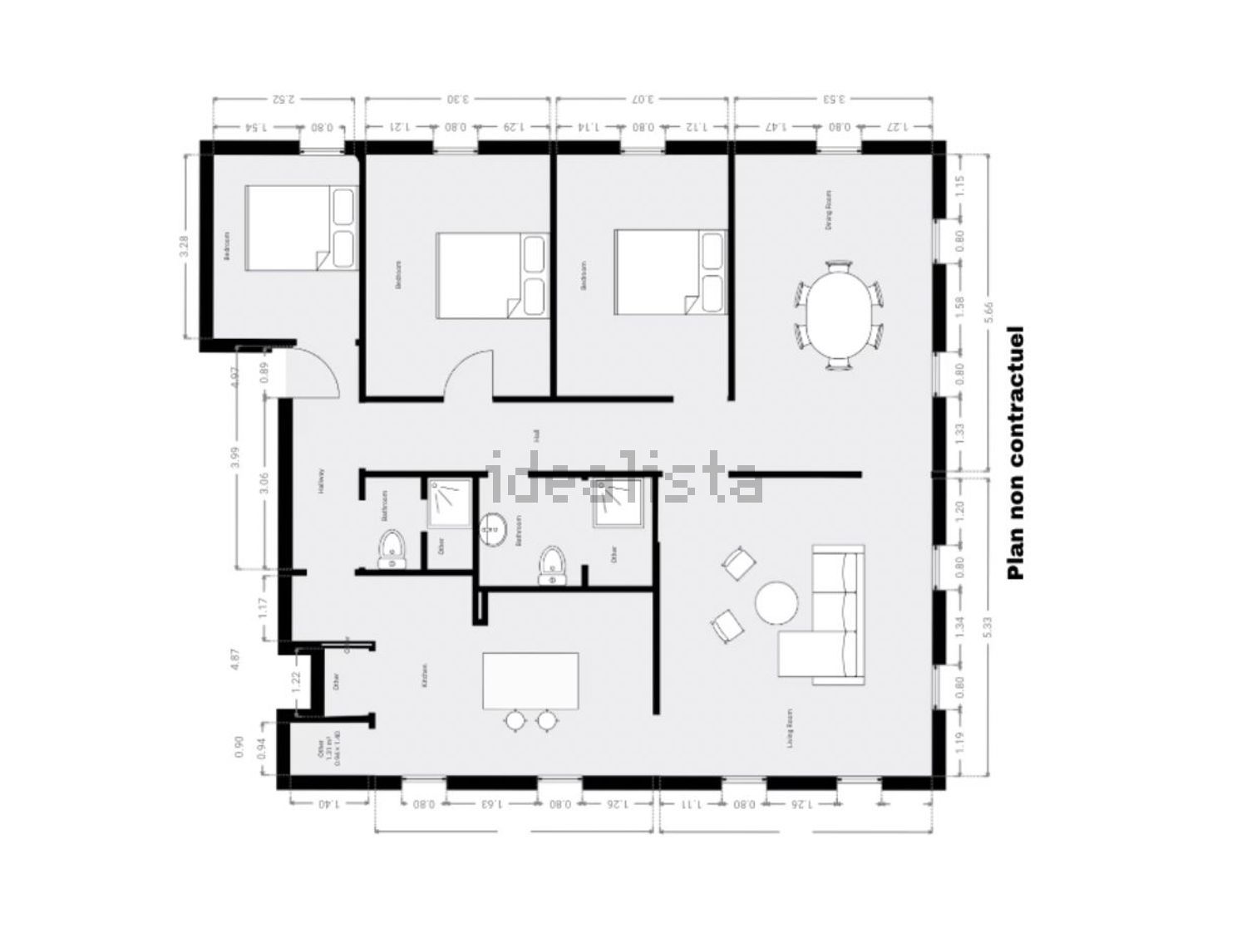 公寓 t3出售在 Bairro Alto - 平面图