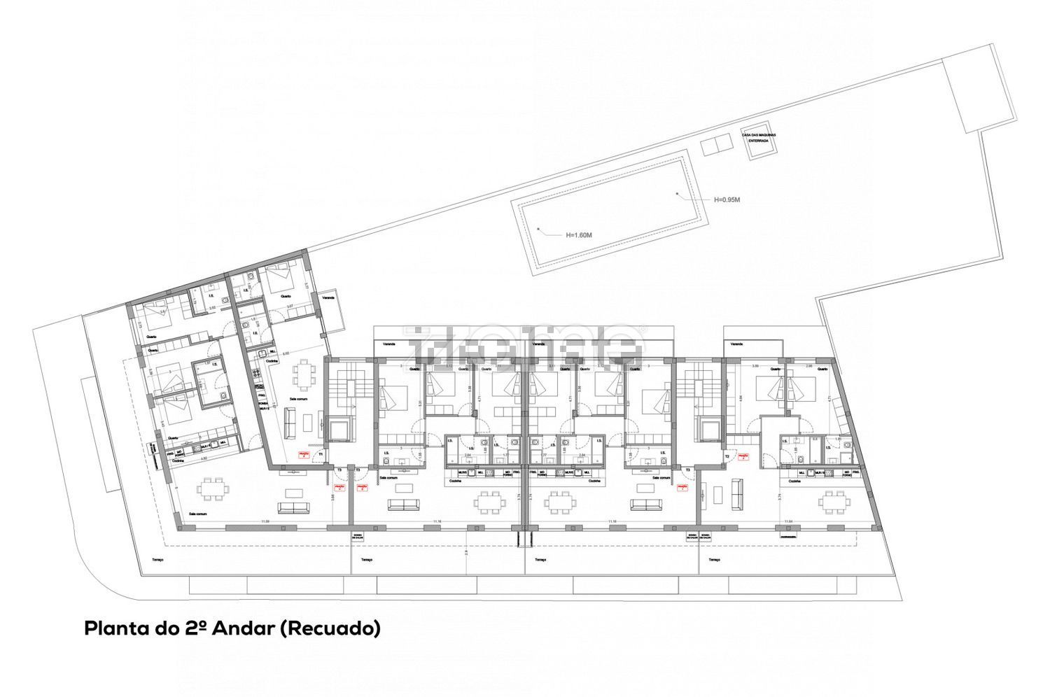 公寓 t2出售在Rua Engenheiro Custódio José Vilas Boas - 平面图