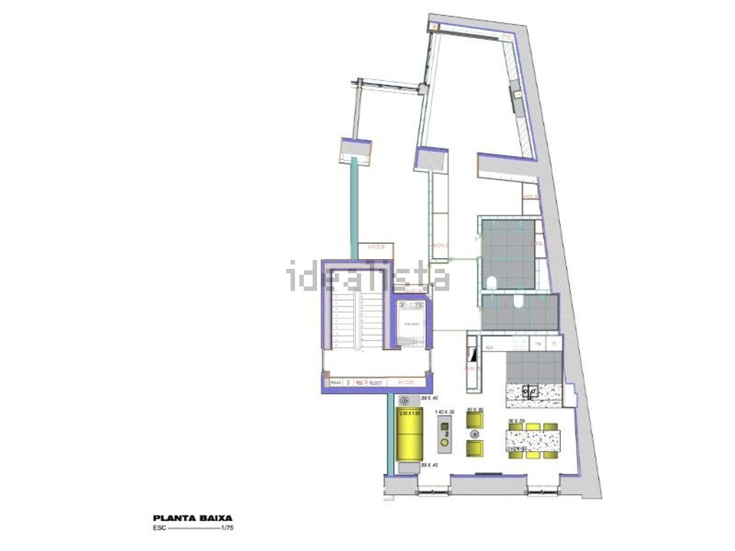 公寓 t2出售在Rua de Santa Marta - 平面图
