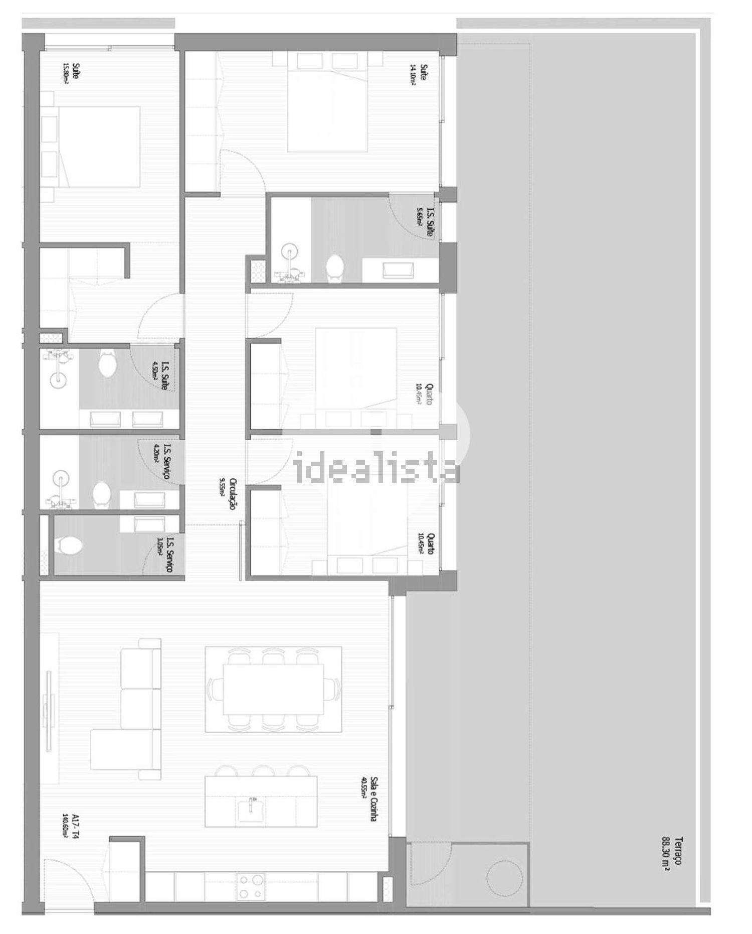公寓 t4出售在Rua Manuel Martins Cardoso s/n - 平面图