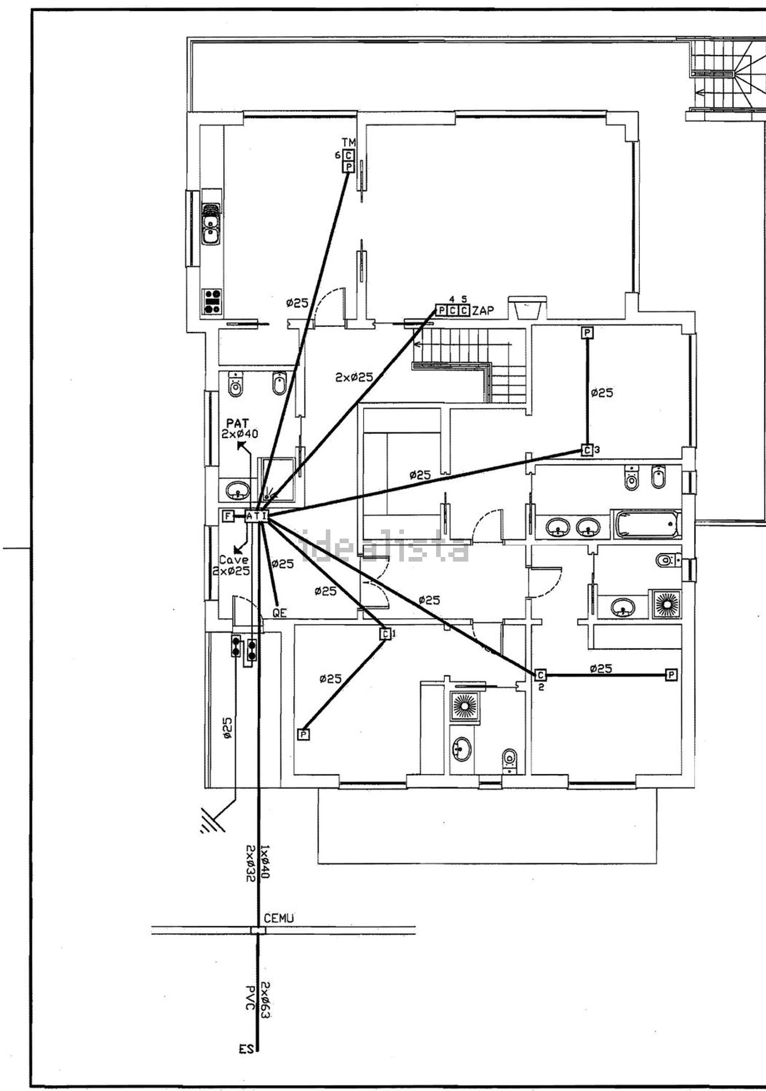 小楼房或独栋别墅出售在Bairro 15 - 平面图