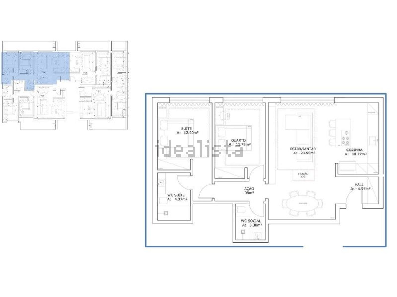 公寓 t2出售在 Quinta do Texugo - Quinta de Santa Teresa - 平面图