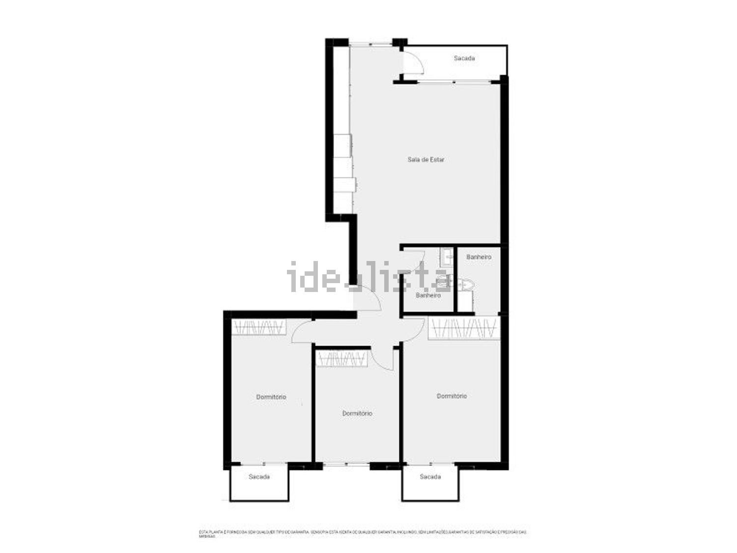 公寓 t3出售在Rua Viriato, 12 - 平面图