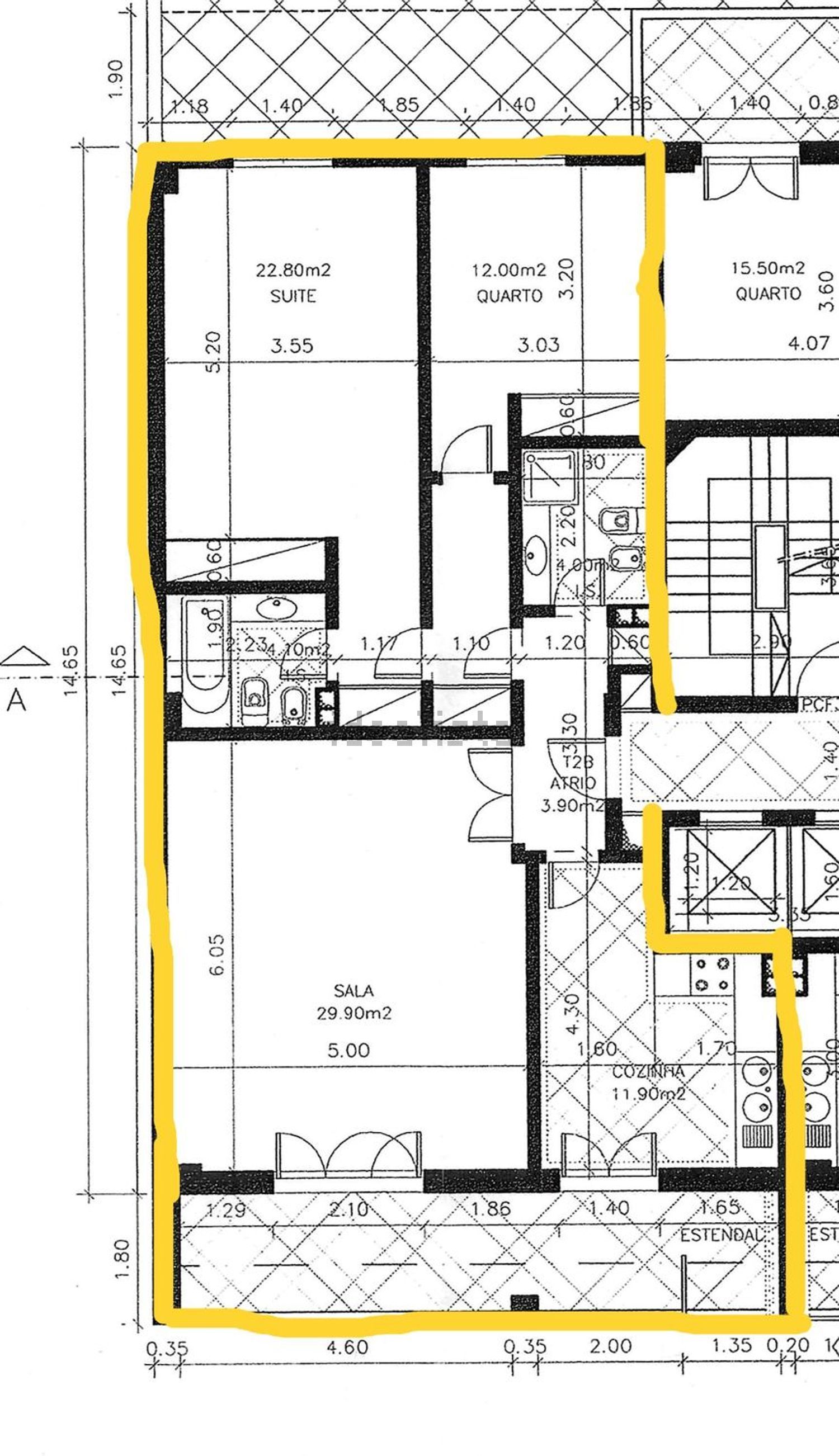 公寓 t2出售在Avenida Cottinelli Telmo - 平面图