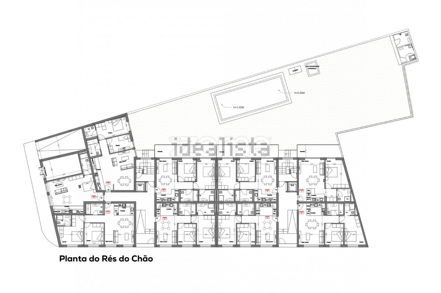 公寓 t2出售在Rua Engenheiro Custódio José Vilas Boas - 平面图