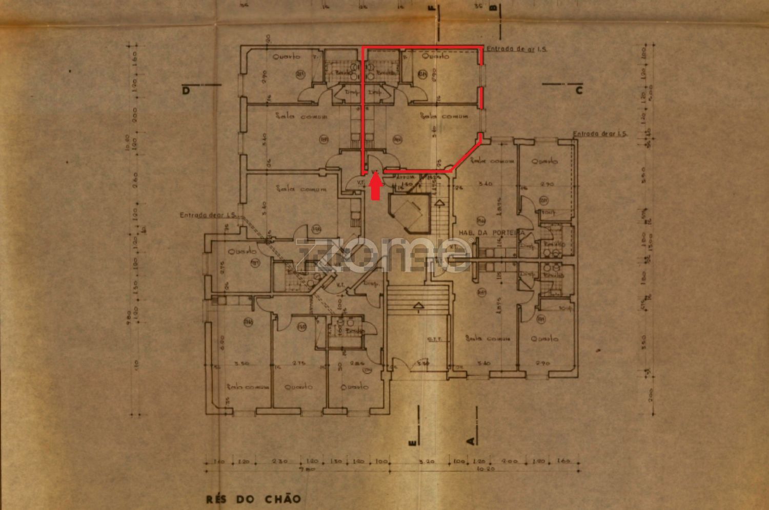公寓 t1出售在Rua da Quinta das Palmeiras, 65 - 平面图
