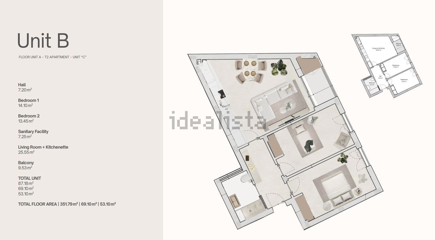 公寓 t2出售在Rua da Recosta, 43 - 平面图