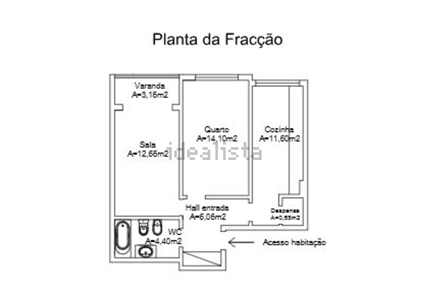 出租公寓 t1在Rua Jacinto Isidoro de Sousa, 62 - 平面图