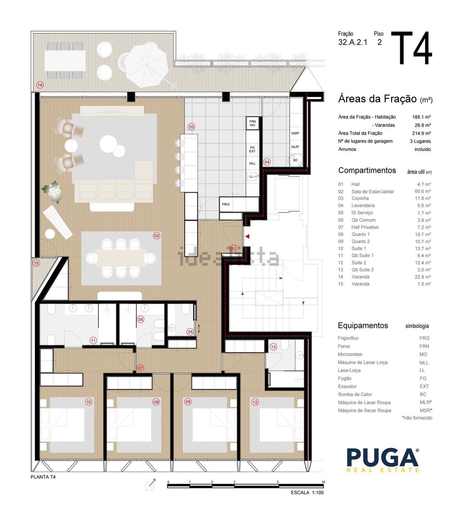 公寓 t4出售在Rua da Pedra do Cão - 平面图