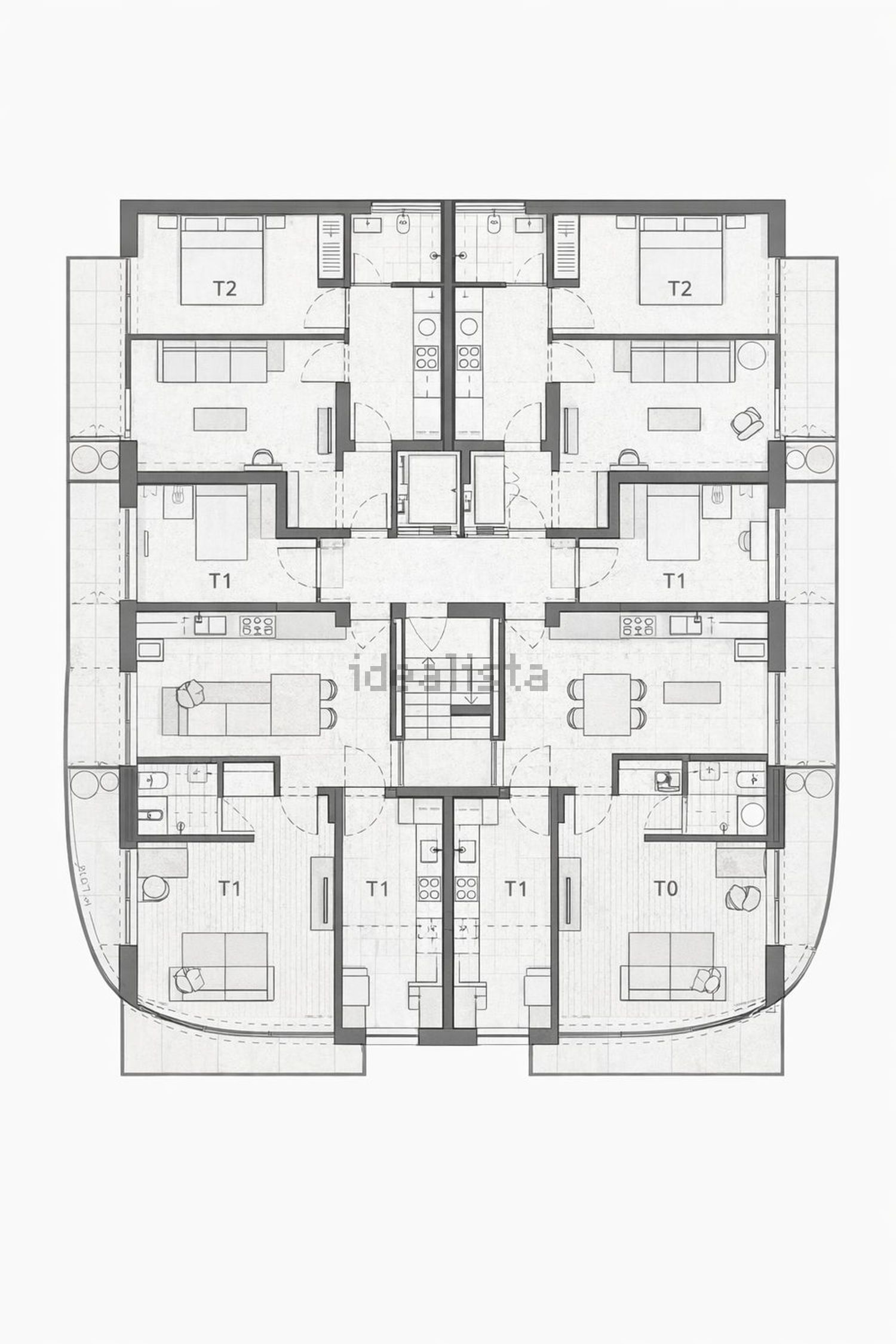 公寓 t2出售在Avenida da República, 1900 - 平面图