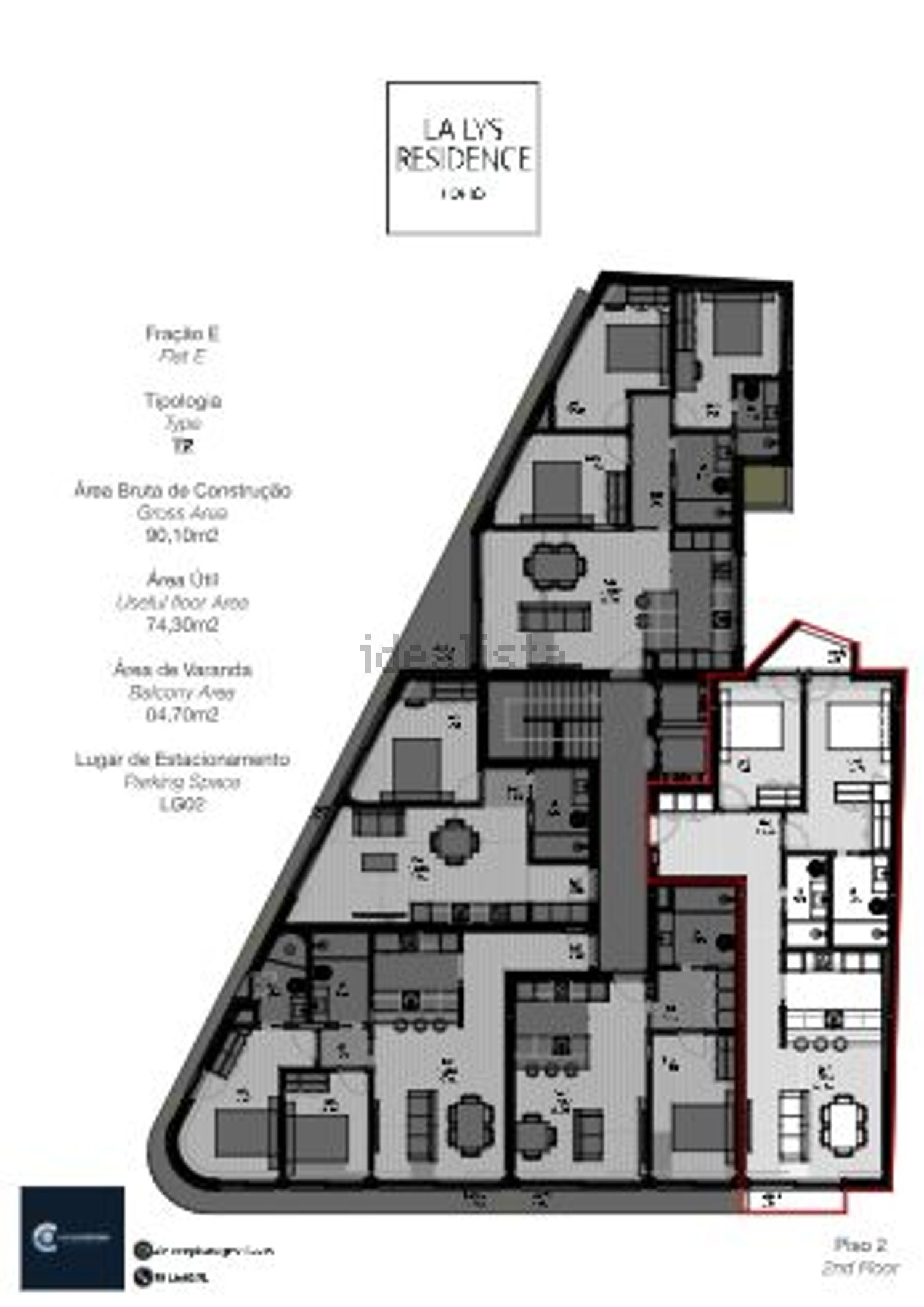 公寓 t2出售在Rua de Nove de Abril - 平面图