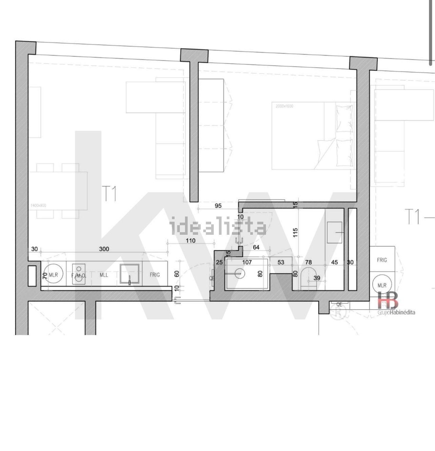 出租公寓 t1在 Zona Histórica de Matosinhos - 平面图