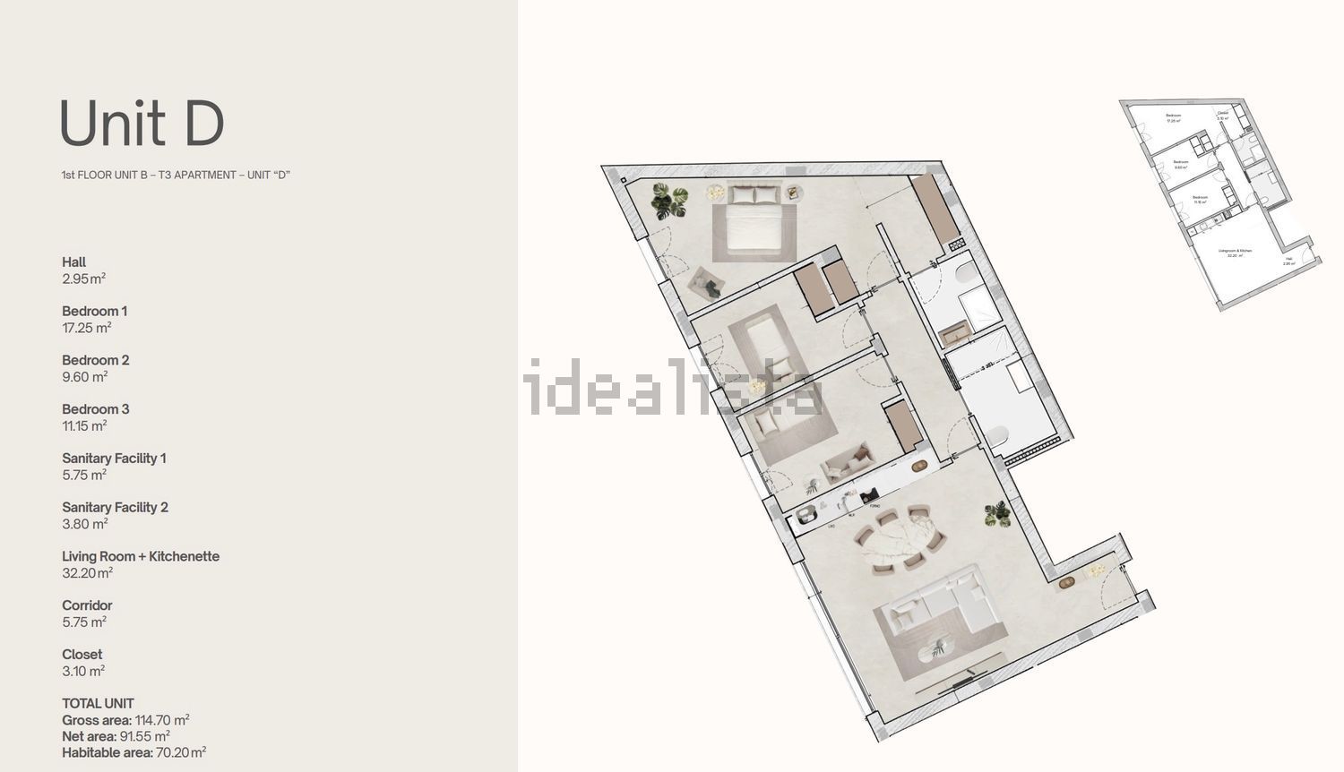 公寓 t3出售在Rua da Recosta, 43 - 平面图