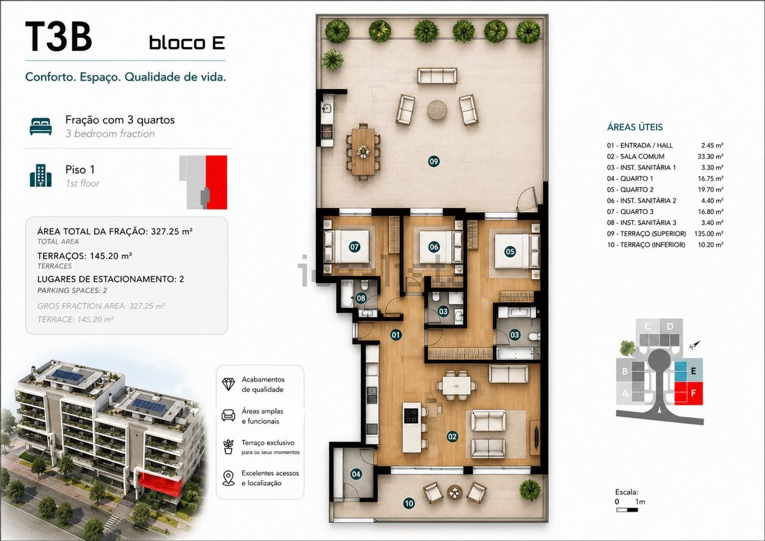 公寓 t3出售在 Ramada e Caneças - 平面图