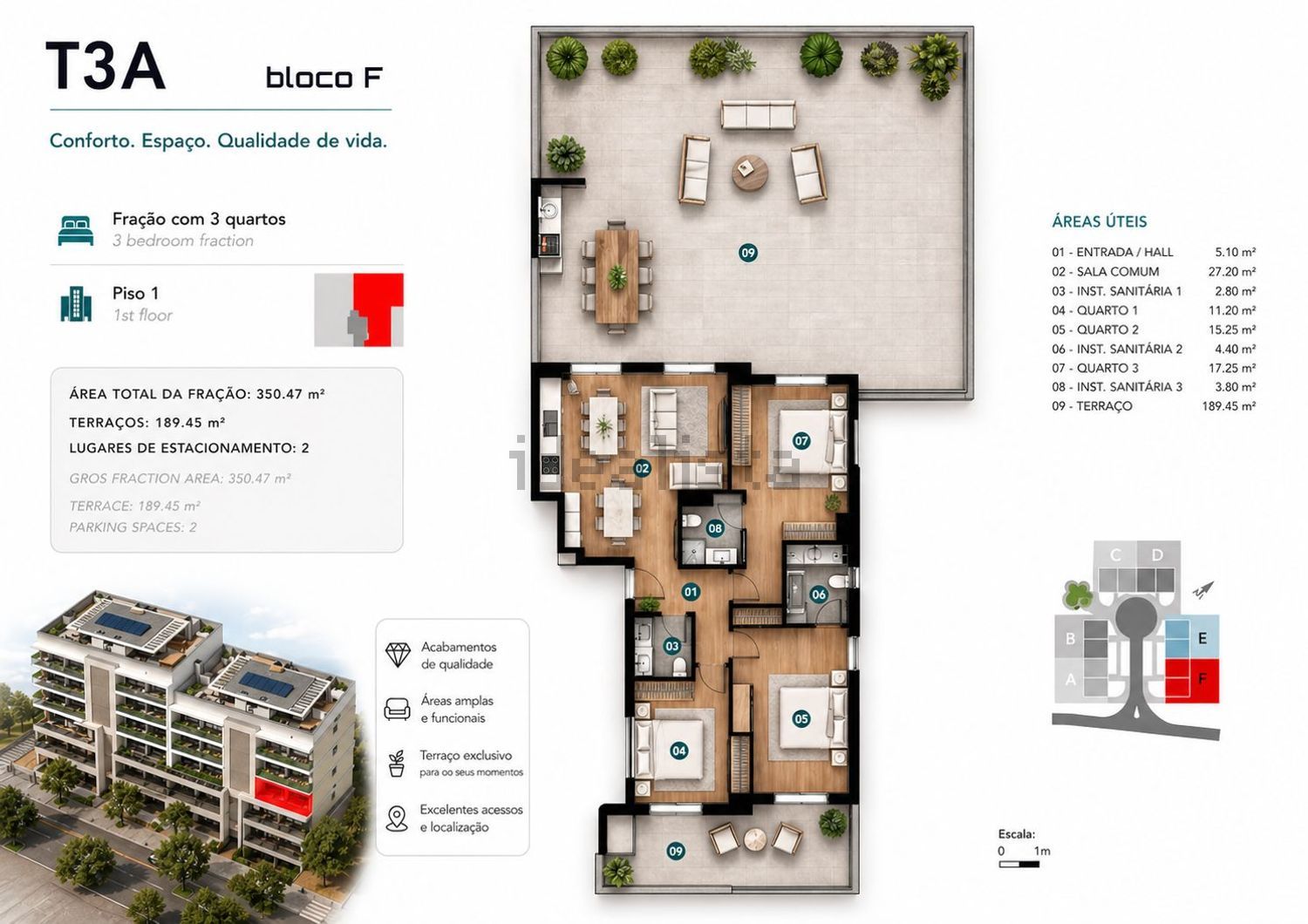 公寓 t3出售在 Ramada e Caneças - 平面图