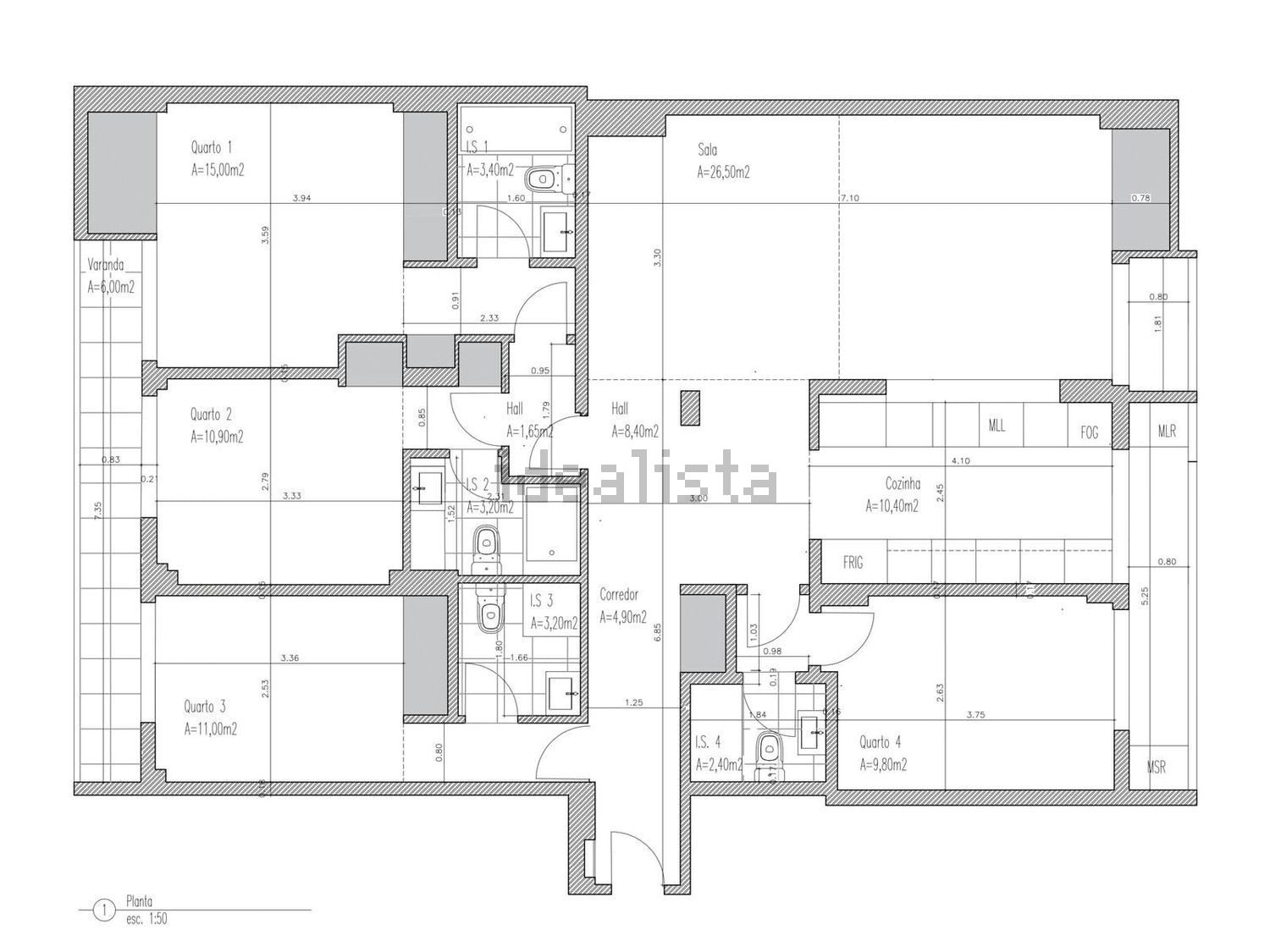 出租公寓 t4在 Paço de Arcos - 平面图