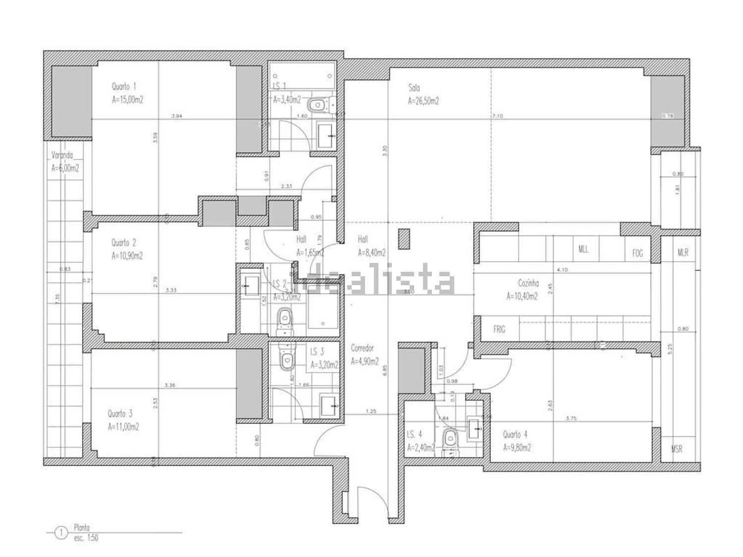 出租公寓 t4在 Paço de Arcos - 平面图