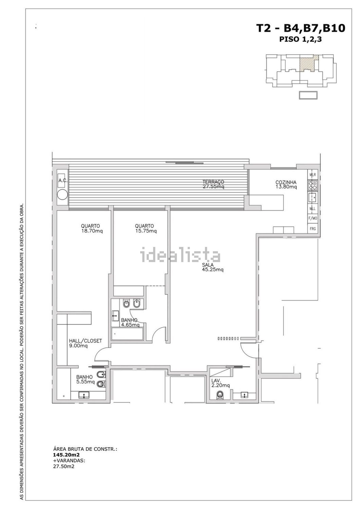 公寓 t2出售在Rua Dr. Manuel de Arriaga, 58 - 平面图