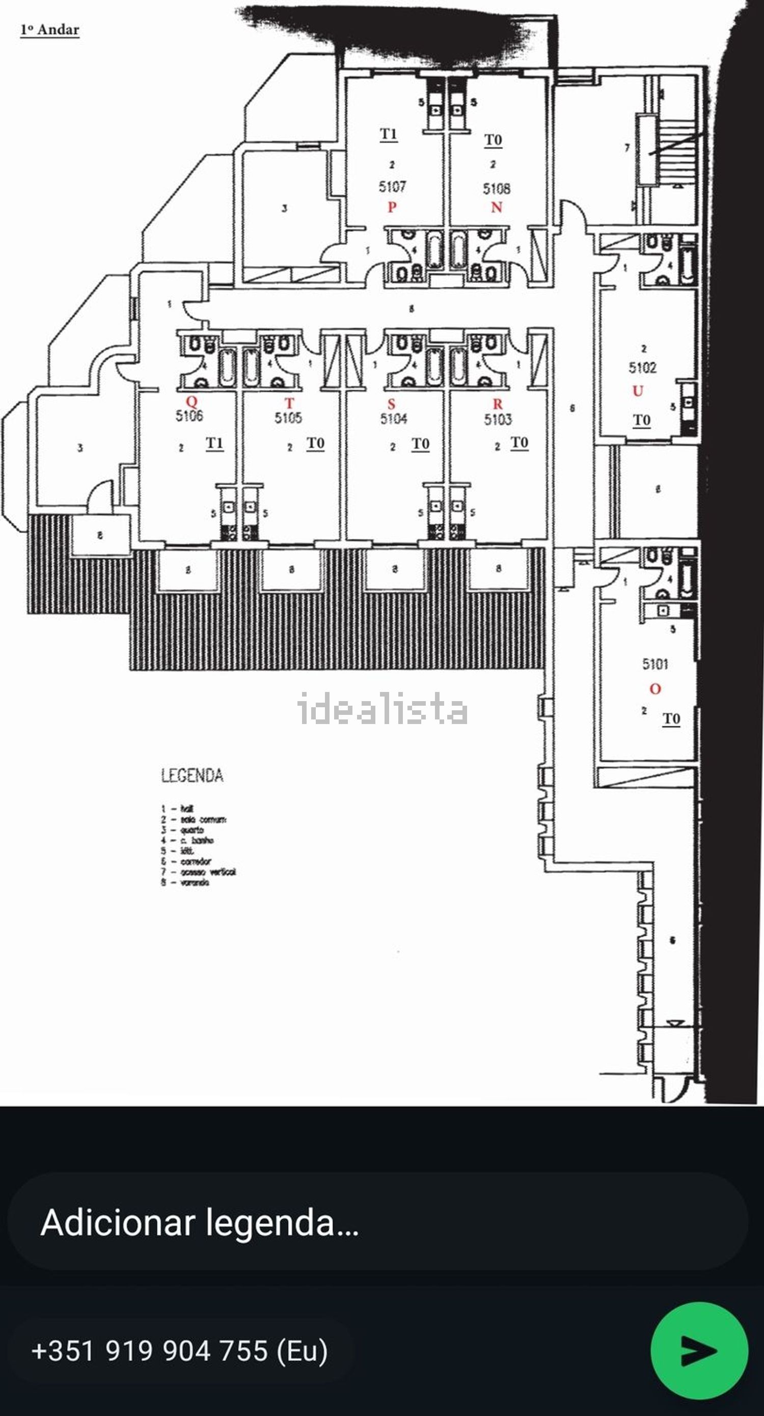 T0（单人公寓）出售在 Praia da Oura - Areias de S. João - 平面图