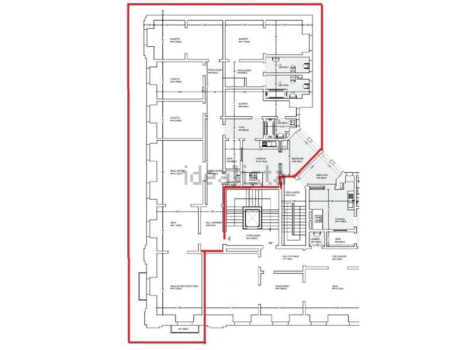 出租公寓 t5在Avenida Sidónio Pais, 14 - 平面图