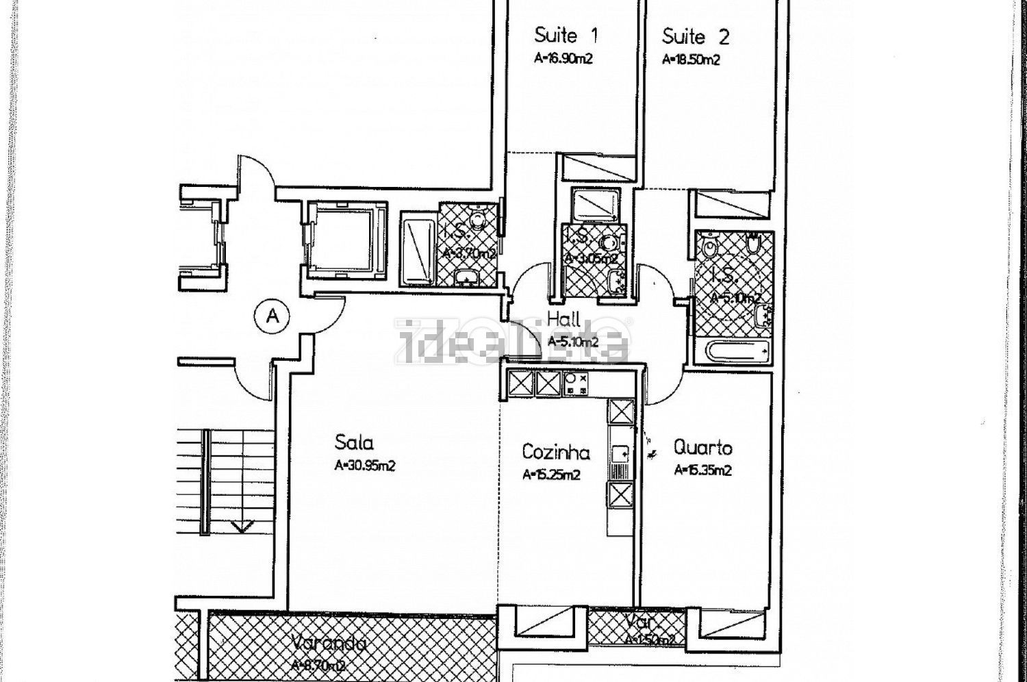 出租公寓 t3在Avenida Descobertas, 84 - 平面图