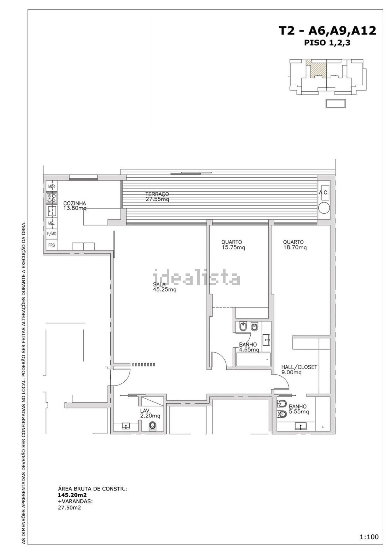 公寓 t2出售在Rua Dr. Manuel de Arriaga, 58 - 平面图