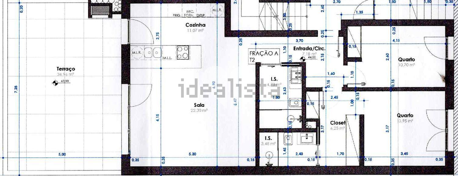 公寓 t2出售在Rua Damião Peres s/n - 平面图