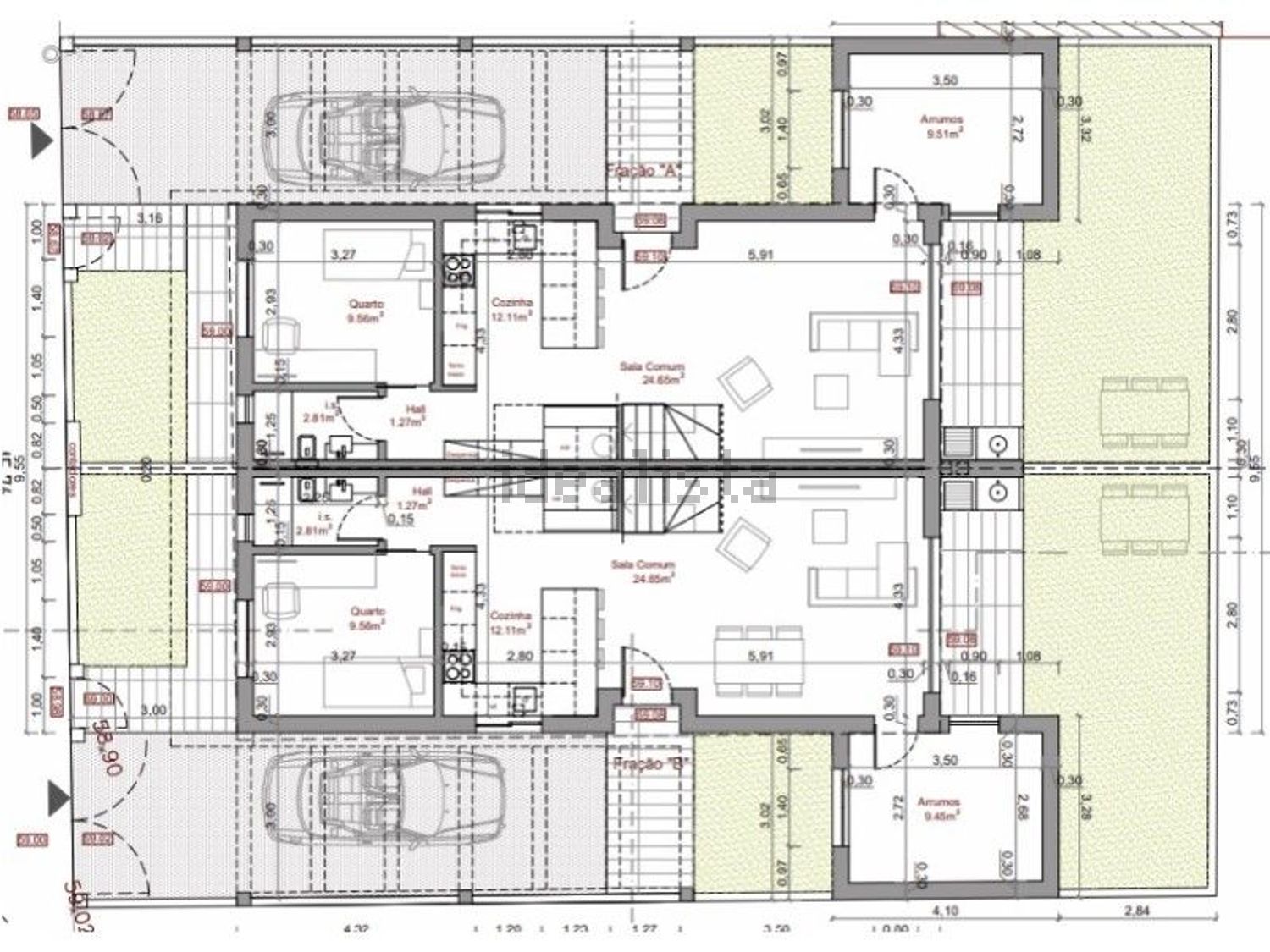 小楼房或独栋别墅出售在Rua Tomás de Alcaide - 平面图