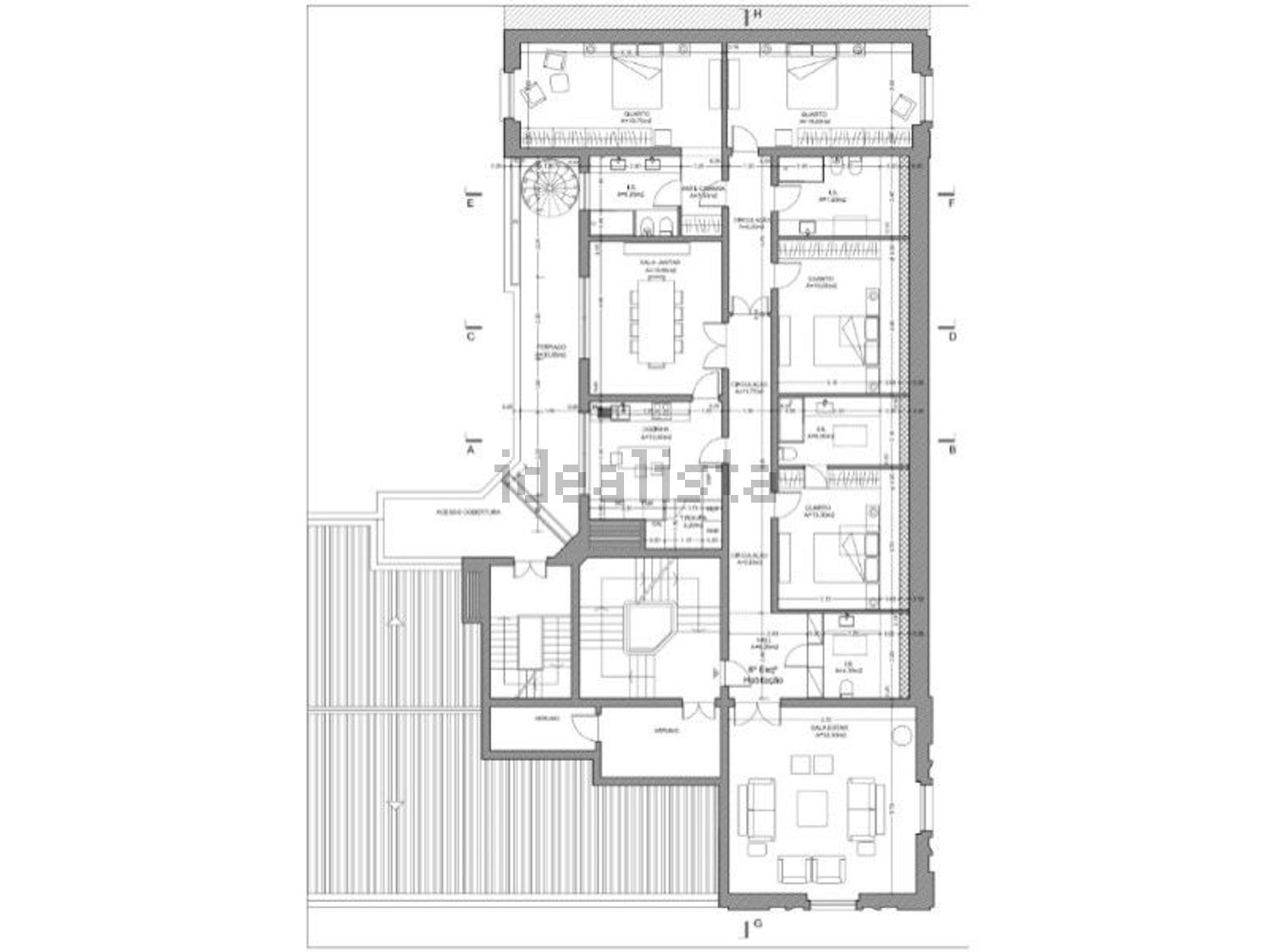 出租公寓 t4在 Bairro Azul - Parque Eduardo VII - 平面图