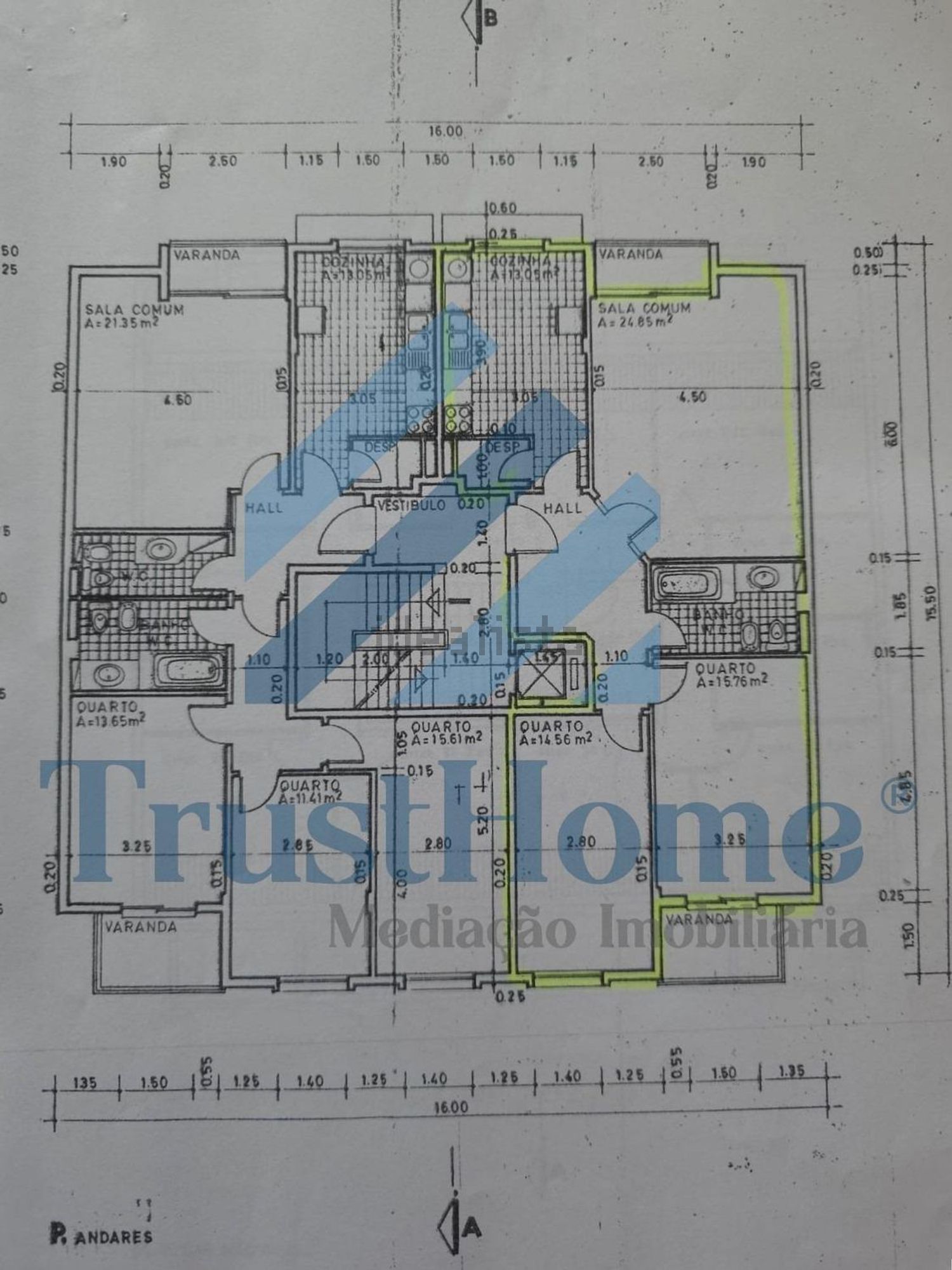 出租公寓 t2在Rua da Ribeira, 39 - 平面图