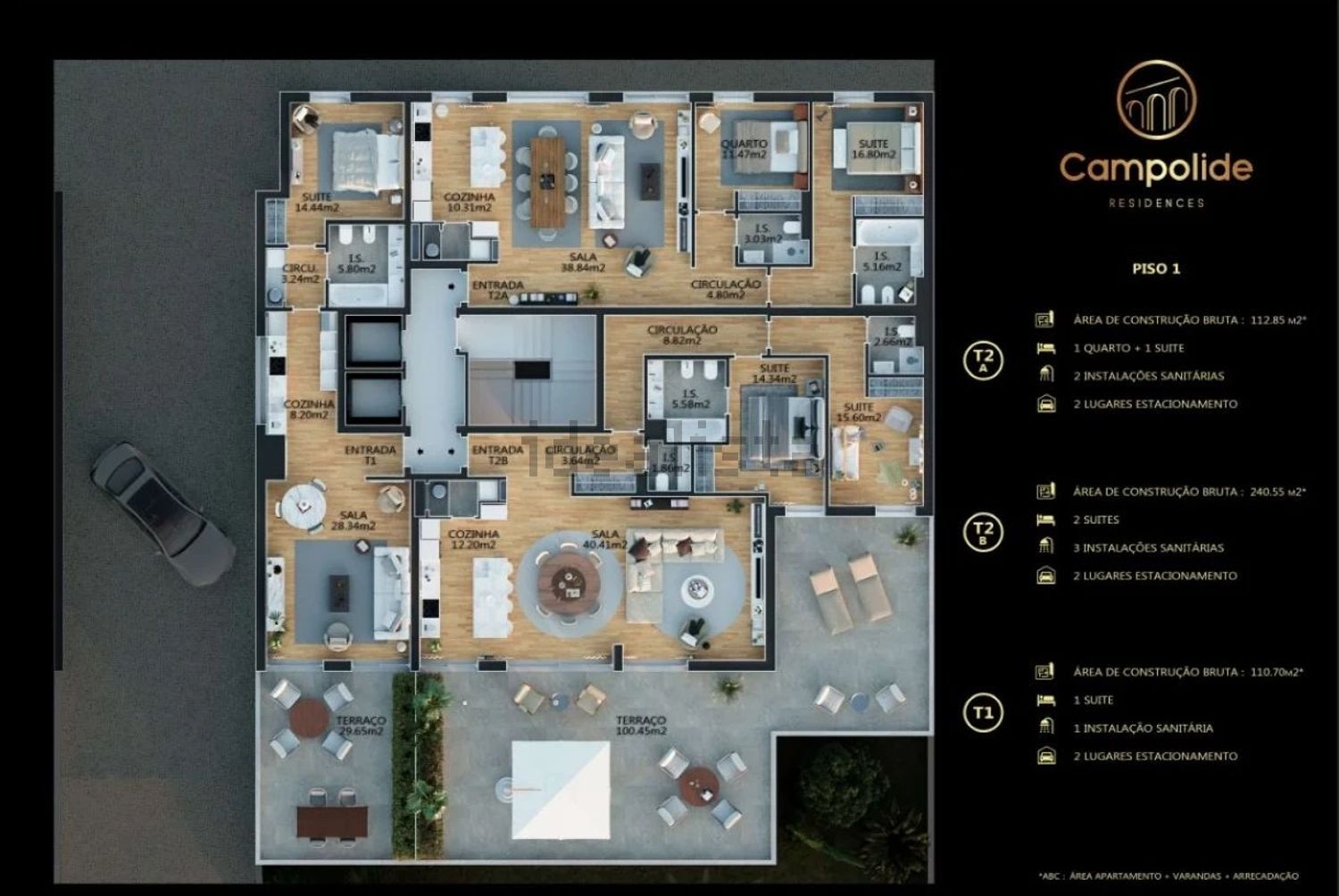 公寓 t1出售在 Calçada da Quintinha, 61 - 平面图