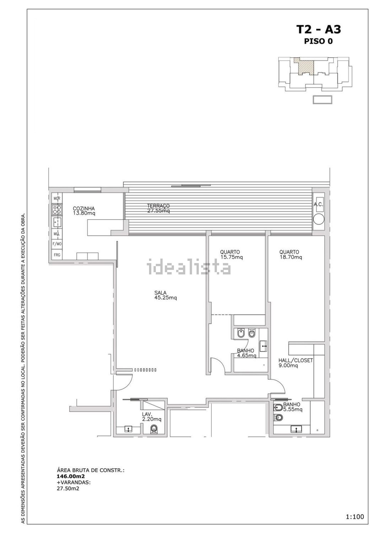 公寓 t2出售在Rua Dr. Manuel de Arriaga, 58 - 平面图