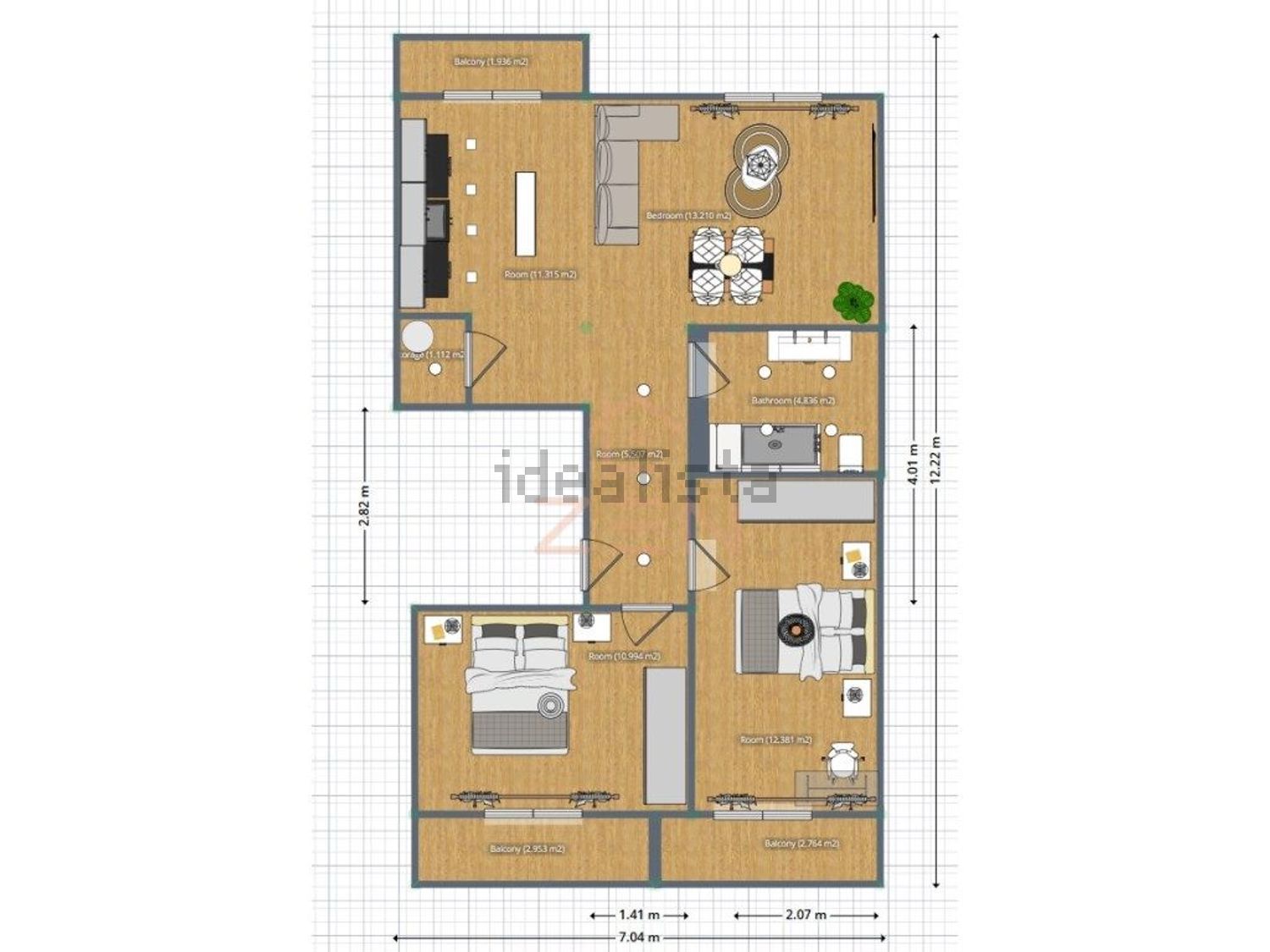 公寓 t2出售在Avenida Lourenço Marques - 平面图