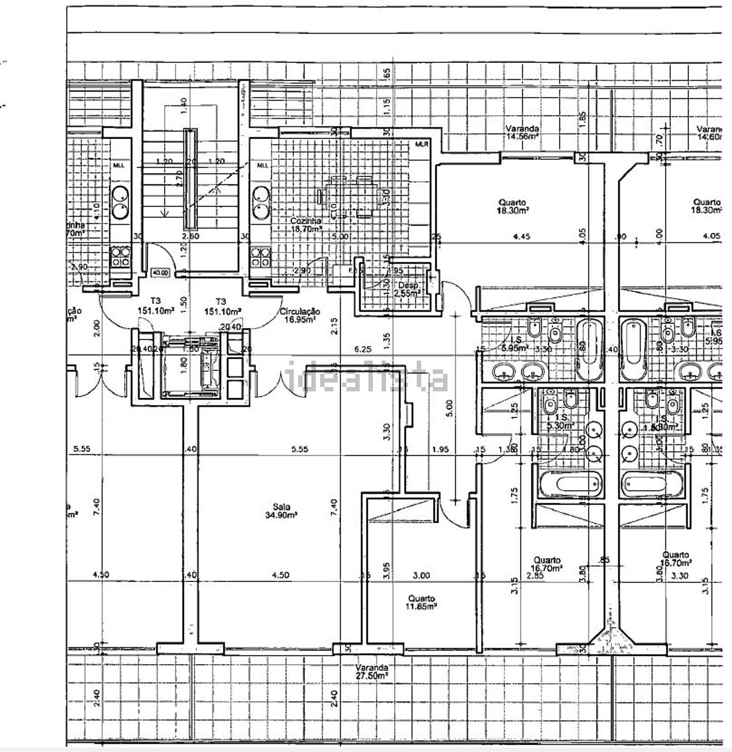 公寓 t3出售在 Urbanicação vila serena - 平面图