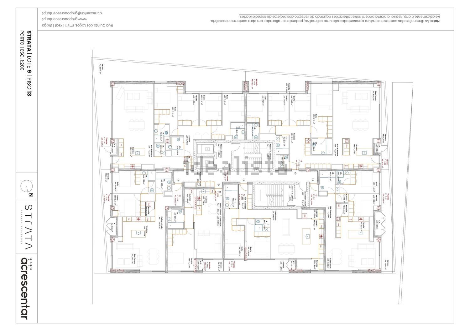 公寓 t1出售在 Centro de Ramalde - Pereiró - 平面图