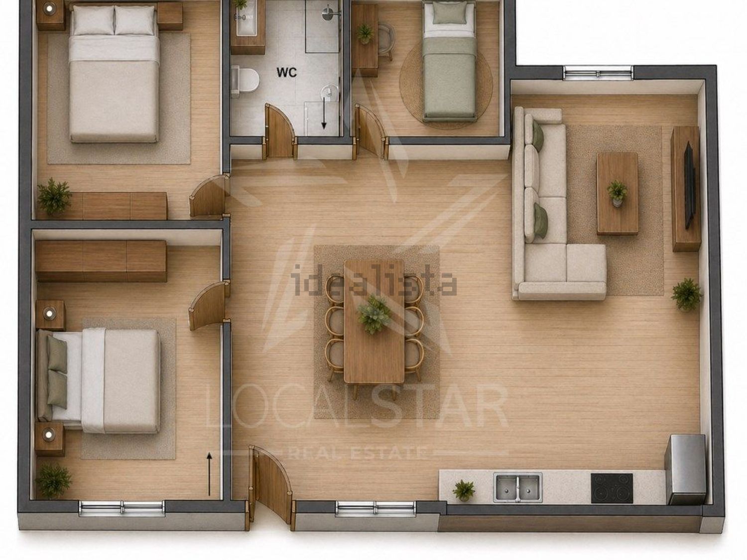 公寓 t3出售在Avenida de Olivença - 平面图