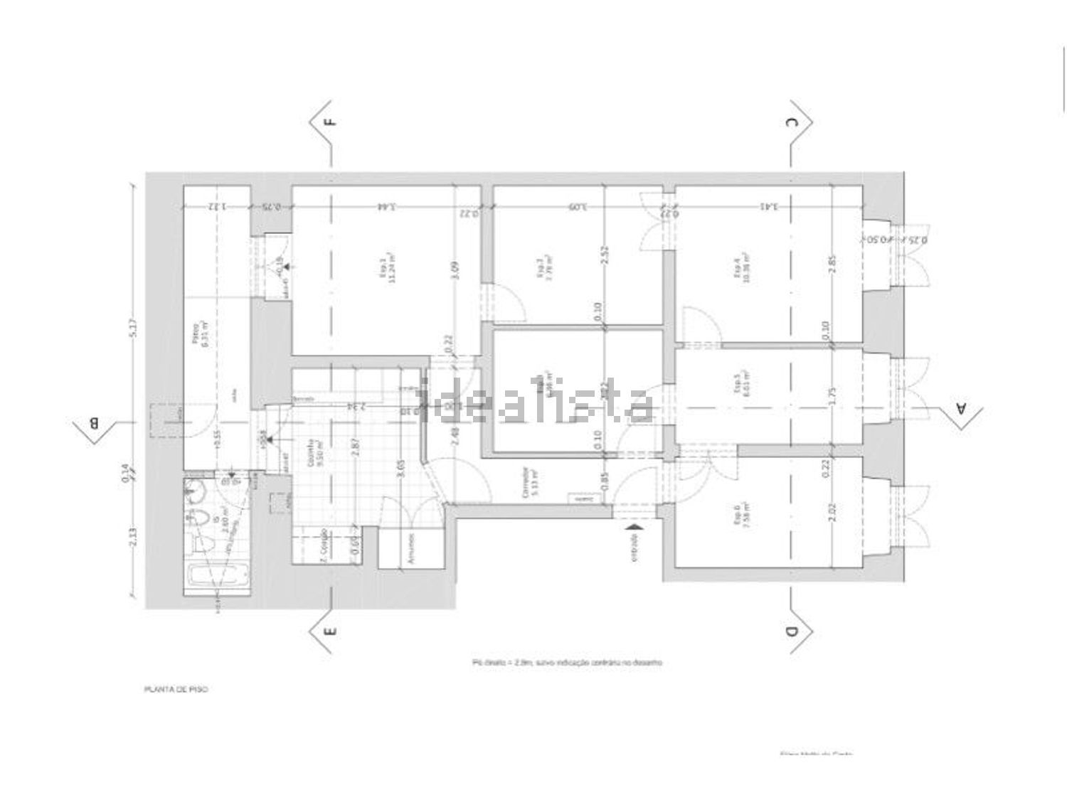 出租公寓 t3在Rua das Trinas - 平面图