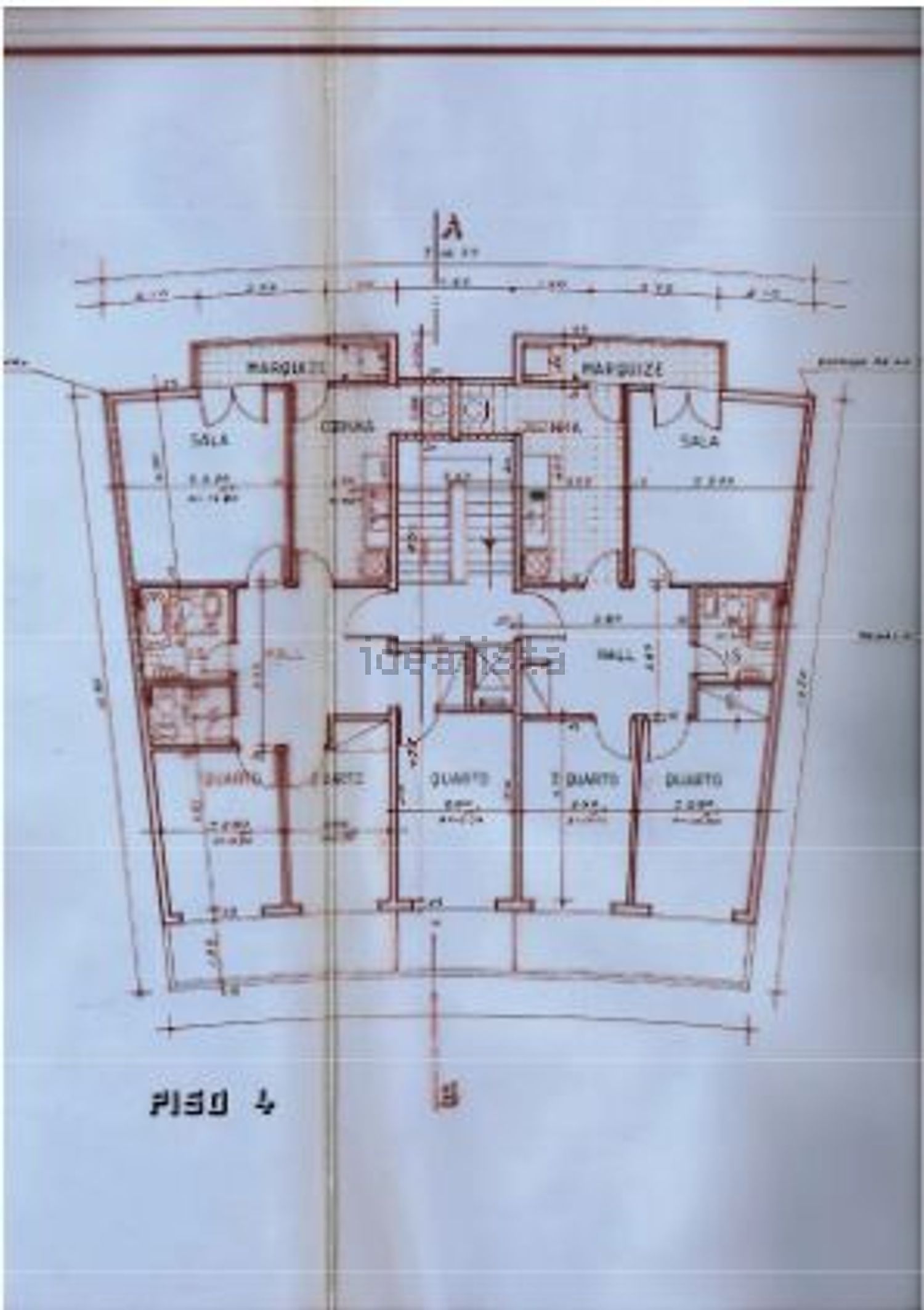 公寓 t3出售在 Zona Envolvente à Praça de Touros - 平面图