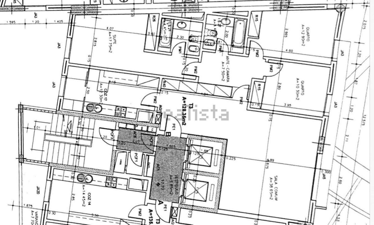 出租公寓 t3在Passeio das Garças, 7 - 平面图