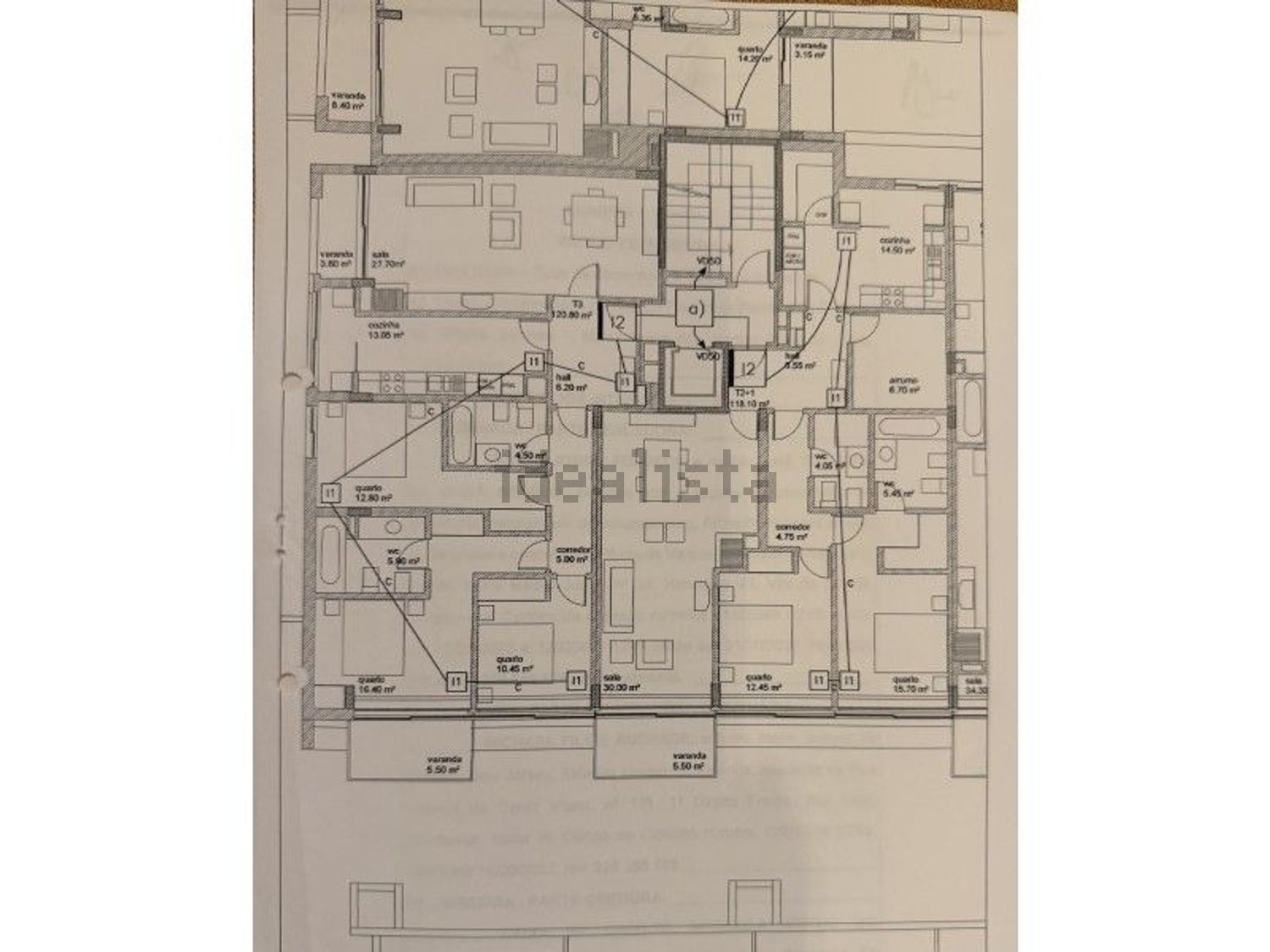 公寓 t3出售在 Centro Histórico - 平面图