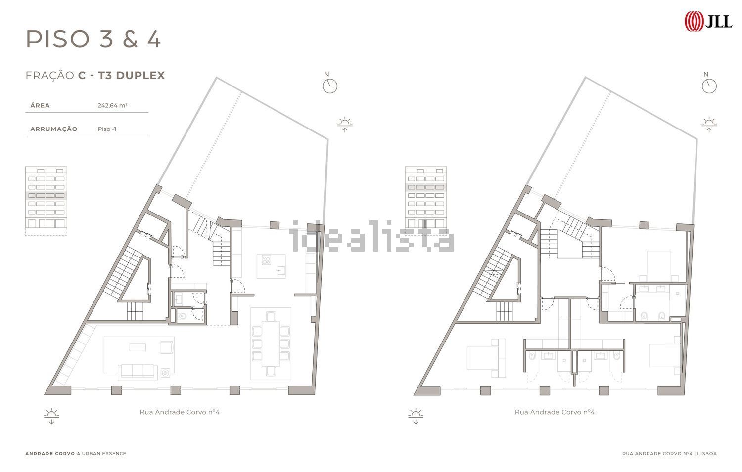 公寓 t3出售在Rua Andrade Corvo, 4 - 平面图