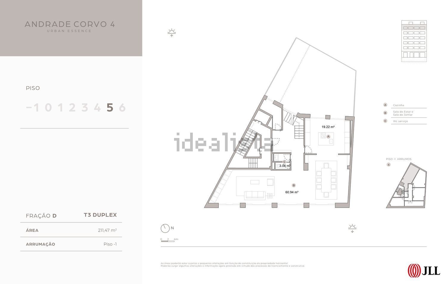 公寓 t3出售在Rua Andrade Corvo, 4 - 平面图
