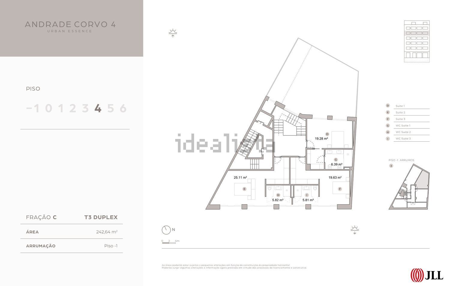 公寓 t3出售在Rua Andrade Corvo, 4 - 平面图