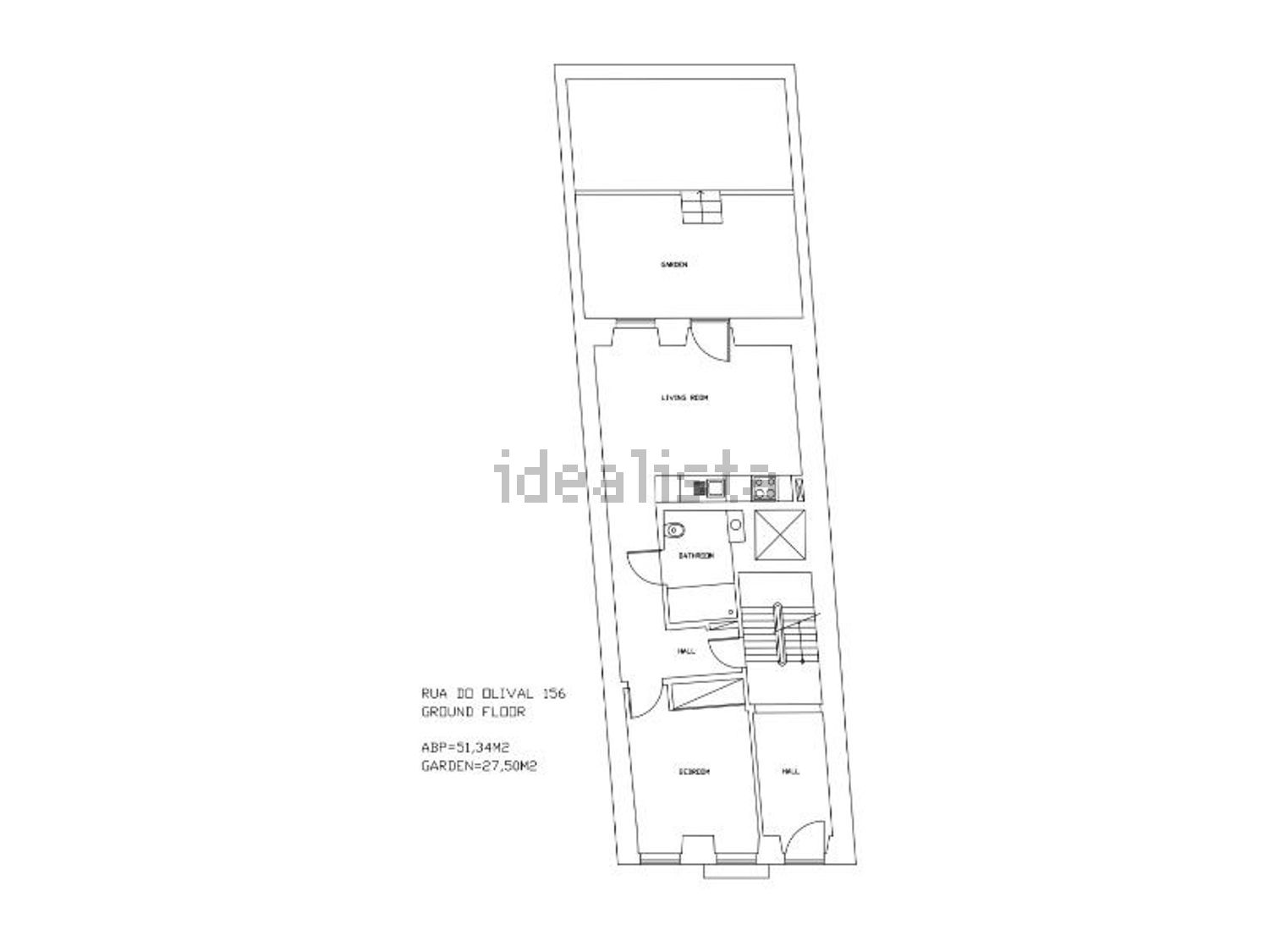 公寓 t1出售在Rua do Olival, 156 a - 平面图