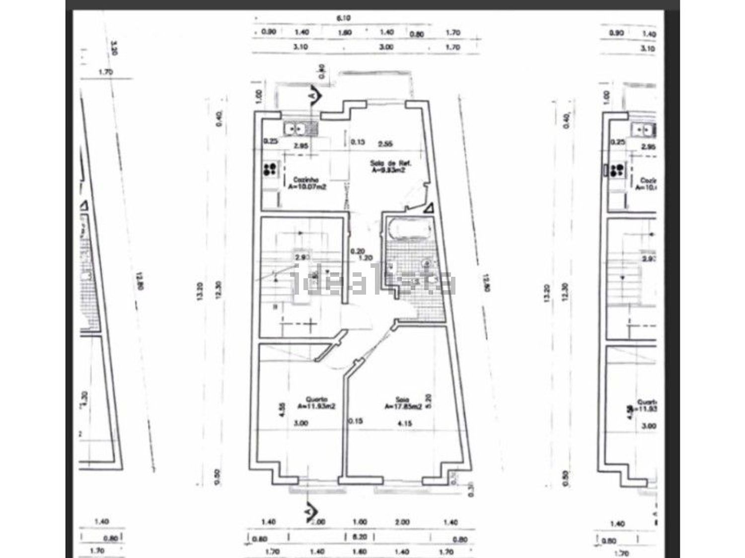出租公寓 t2在Rua 25 de Abril - 平面图
