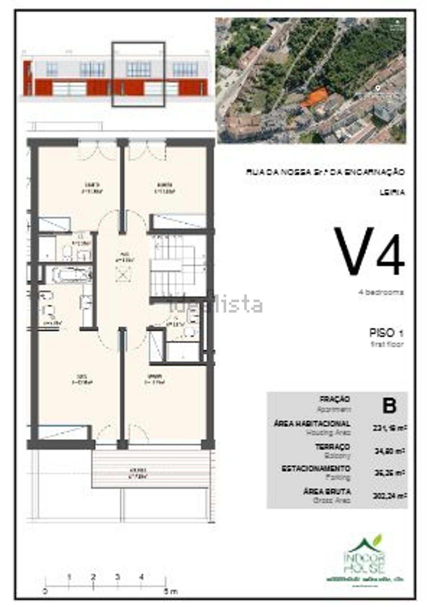 公寓 t4出售在 Zona Nossa Senhora de Fátima - 平面图